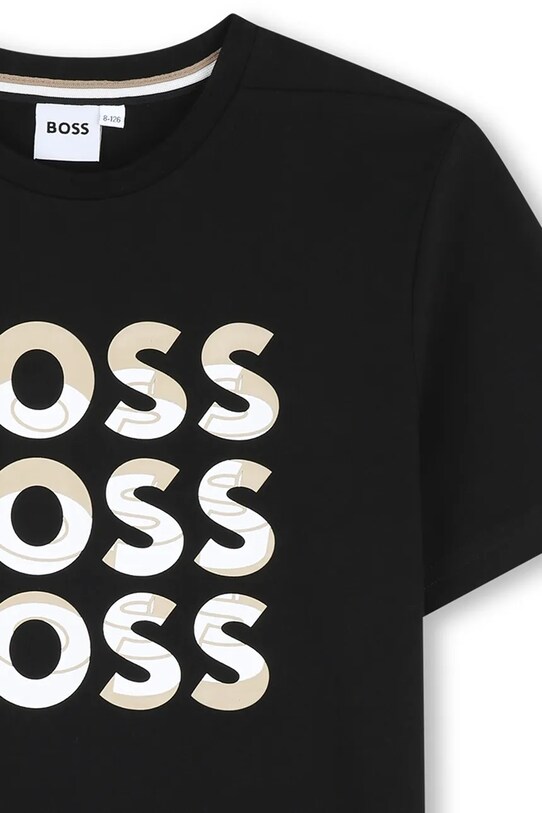 Chlapec Detské bavlnené tričko BOSS J52038.162.174 čierna