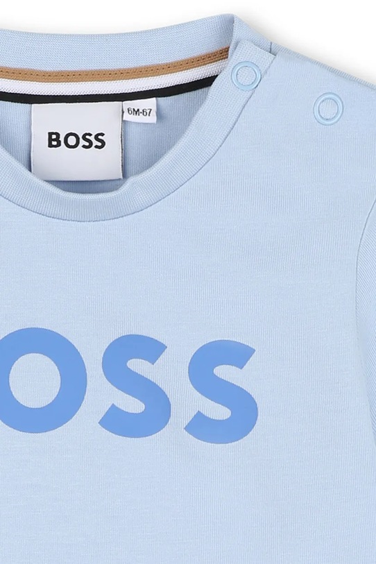 Αγορίστικα Μωρό βαμβακερό μπλουζάκι BOSS J52105.86.94 μπλε