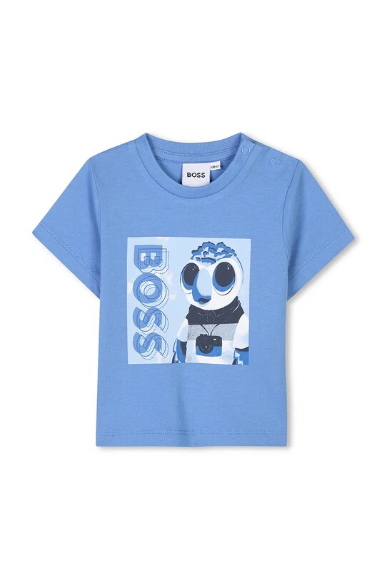 BOSS t-shirt bawełniany niemowlęcy nadruk niebieski J52110.67.81