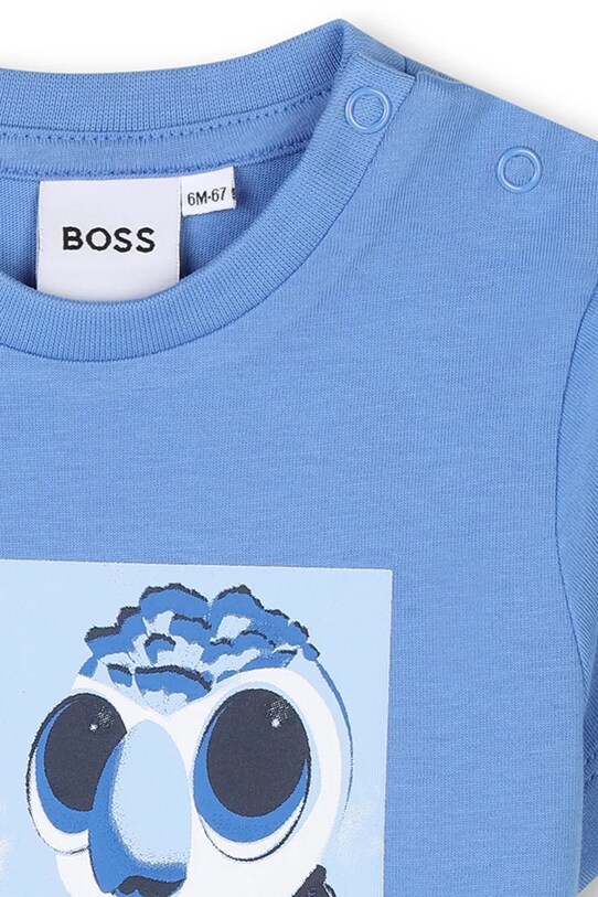Chłopiec BOSS t-shirt bawełniany niemowlęcy J52110.67.81 niebieski