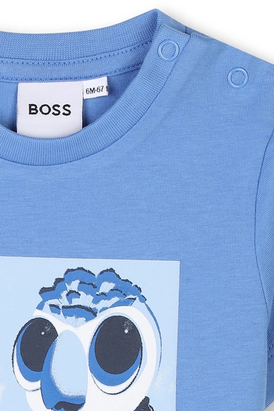Хлопчик Бавовняна футболка для немовлят BOSS J52110.67.81 блакитний