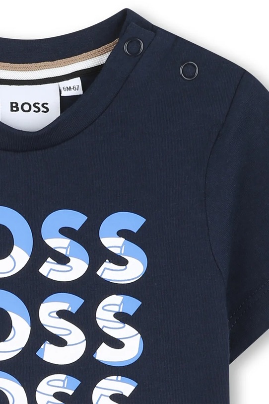 Băieți BOSS tricou din bumbac pentru bebeluși J52113.67.81 bleumarin