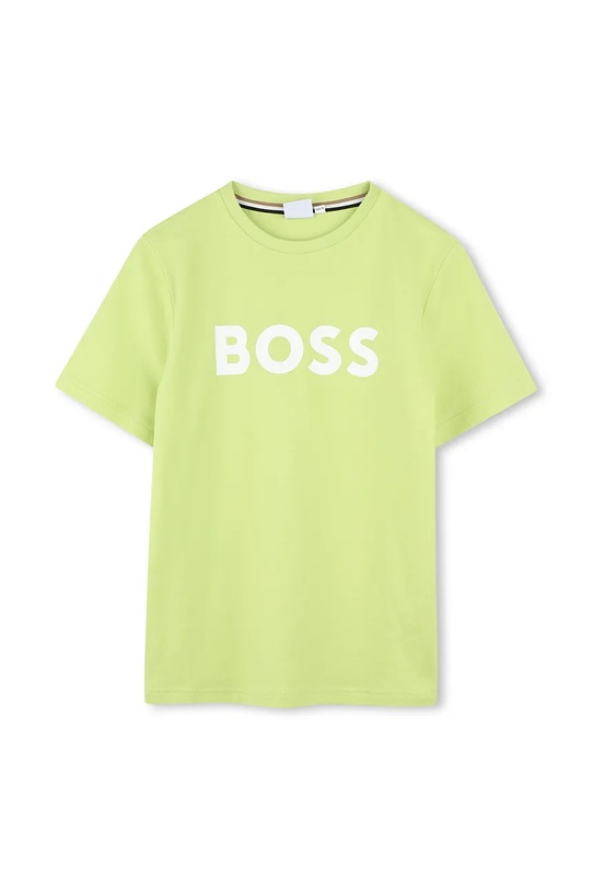 BOSS t-shirt bawełniany dziecięcy nadruk zielony J52030.162.174