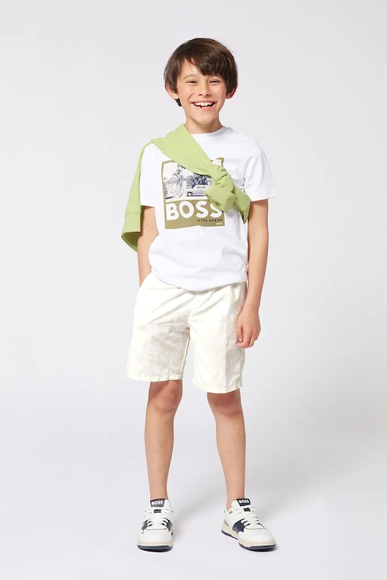 BOSS tricou de bumbac pentru copii print alb J52032.102.108
