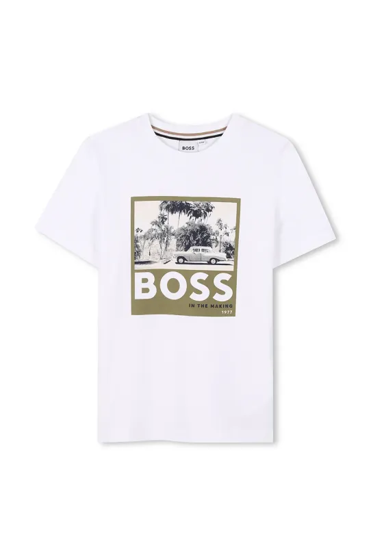 BOSS tricou de bumbac pentru copii J52032.114.150 alb SS25