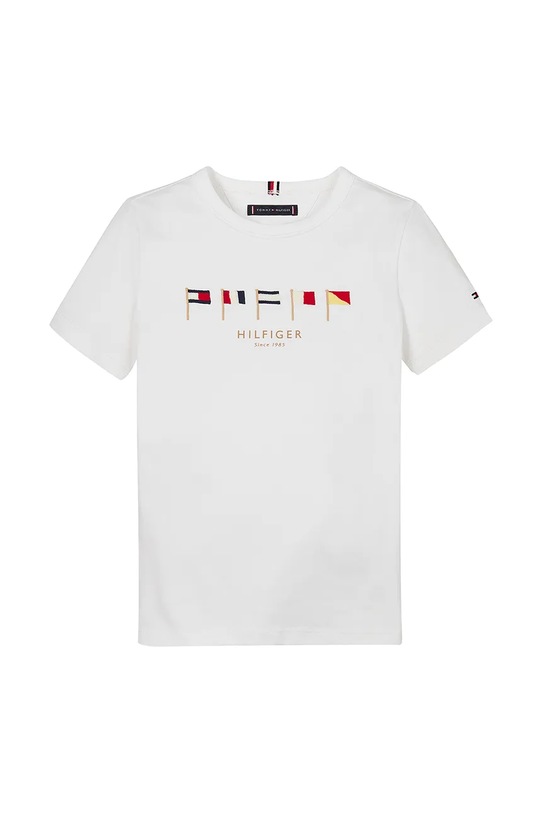 Detské bavlnené tričko Tommy Hilfiger KB0KB09532.116.122.PPYA biela SS25
