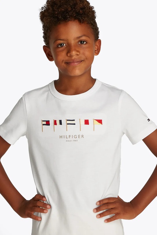Tommy Hilfiger tricou de bumbac pentru copii KB0KB09532.116.122.PPYA alb