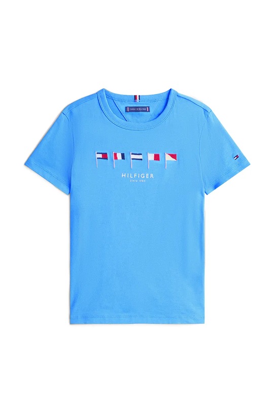 Dječja pamučna majica kratkih rukava Tommy Hilfiger KB0KB09532.116.122.PPYA plava SS25