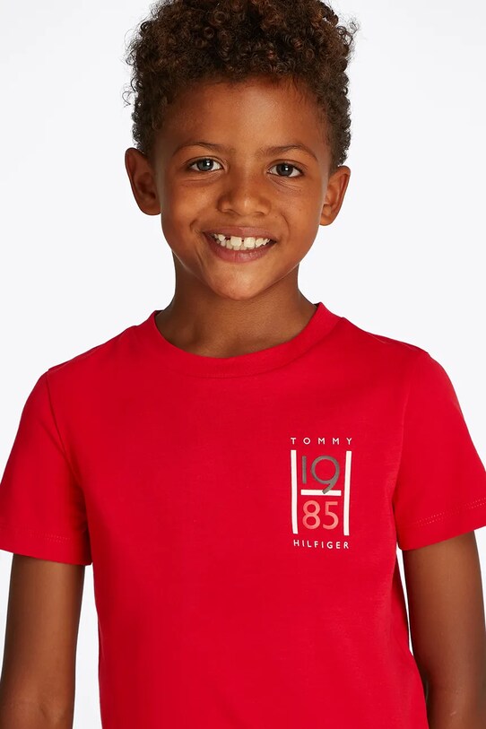 Tommy Hilfiger tricou de bumbac pentru copii KB0KB09536.116.122.PPYA rosu