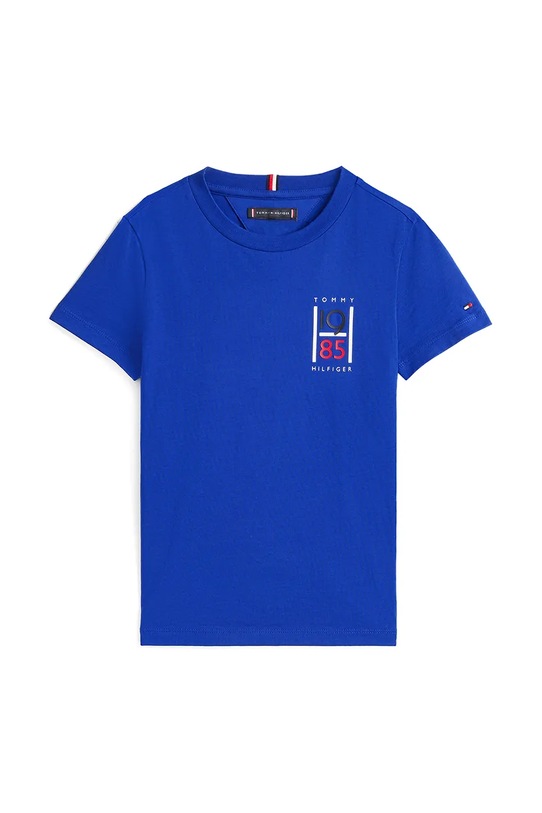 Dječja pamučna majica kratkih rukava Tommy Hilfiger KB0KB09536.116.122.PPYA ljubičasta SS25