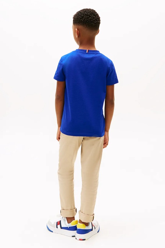 Dječja pamučna majica kratkih rukava Tommy Hilfiger ljubičasta KB0KB09536.116.122.PPYA