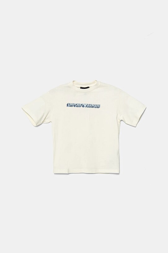 Chłopiec Emporio Armani t-shirt bawełniany dziecięcy 2-pack EB000318.AF13913 beżowy