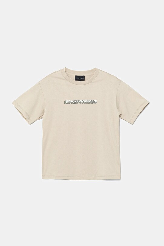 Emporio Armani t-shirt bawełniany dziecięcy 2-pack EB000318.AF13913 beżowy SS25