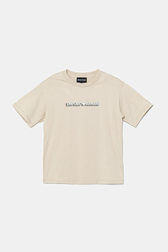 Emporio Armani tricou de bumbac pentru copii 2-pack EB000318.AF13913 bej SS25