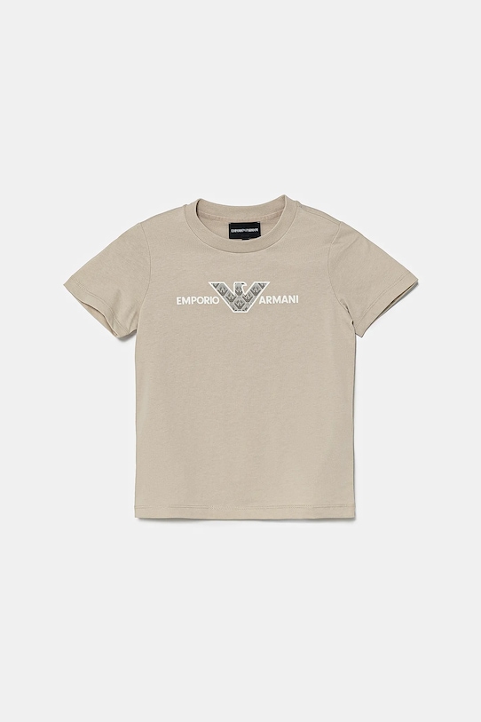 Хлопчик Дитяча бавовняна футболка Emporio Armani 3-pack EB000320.AF13913 бежевий
