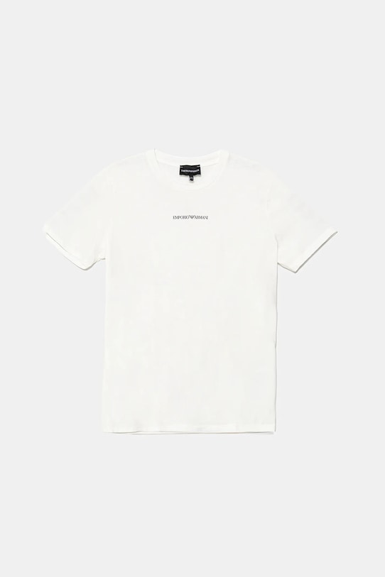 Emporio Armani tricou din bumbac pentru copii print alb EB000421.AF15013