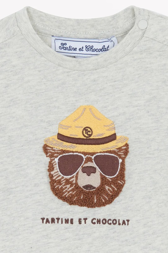 Chłopiec Tartine et Chocolat t-shirt bawełniany niemowlęcy CA10051.80.94 szary