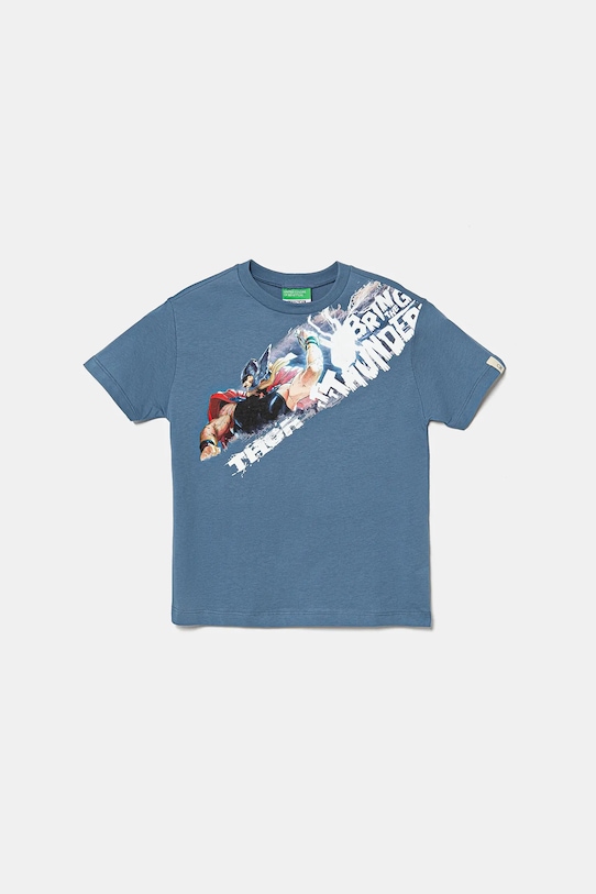Detské bavlnené tričko United Colors of Benetton x Marvel bavlna modrá 35RYC10N9.G.Seasonal