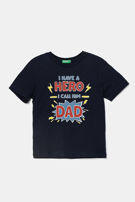 United Colors of Benetton tricou de bumbac pentru copii print bleumarin 3I1XG10IJ.P.Seasonal