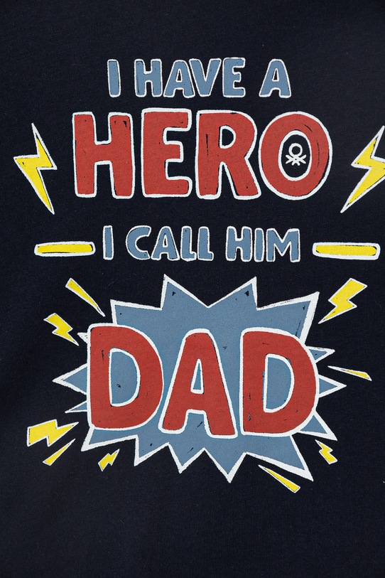 Chłopiec United Colors of Benetton t-shirt bawełniany dziecięcy 3I1XG10IJ.P.Seasonal granatowy