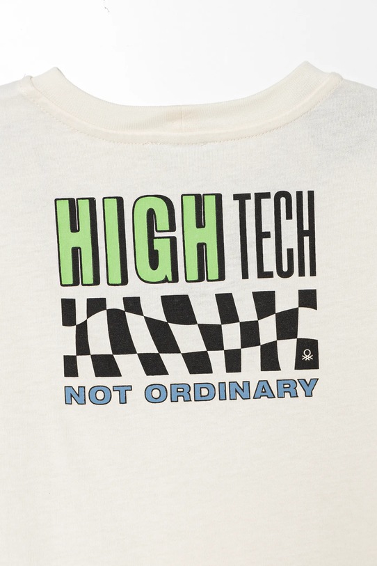 Мальчик Детская хлопковая футболка United Colors of Benetton 3I1XC10O4.G.Seasonal бежевый