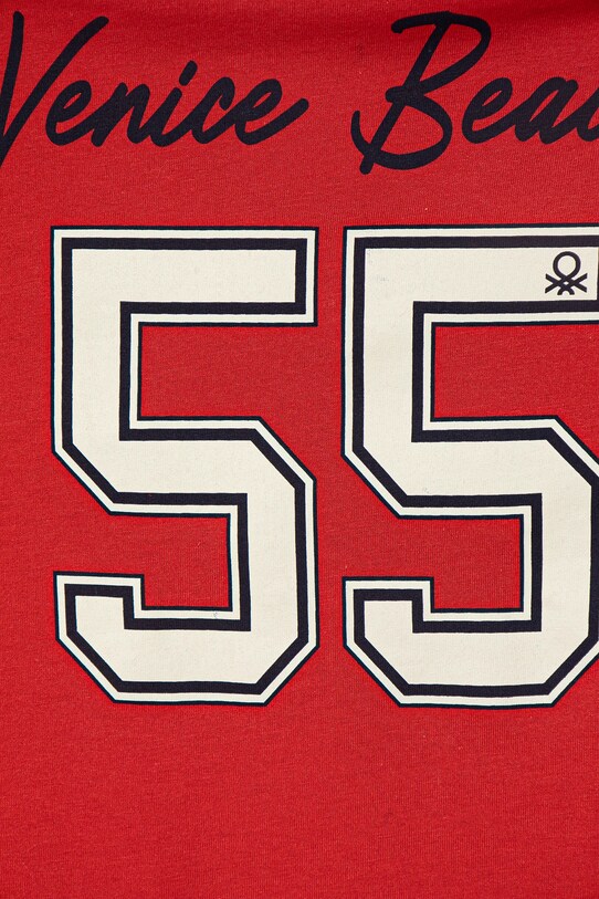 Băieți United Colors of Benetton tricou de bumbac pentru copii 3I1XC10O4.G.Seasonal rosu