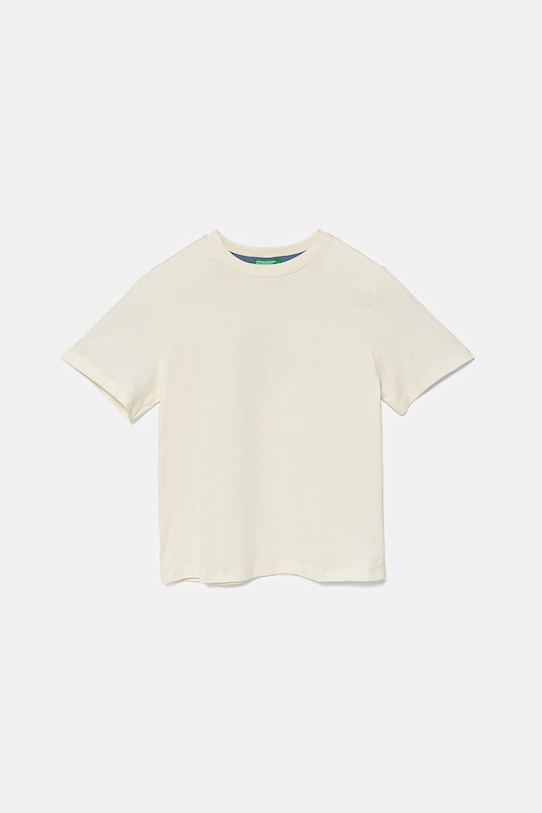 United Colors of Benetton t-shirt bawełniany dziecięcy 35RYG10I7.P.Seasonal beżowy SS25