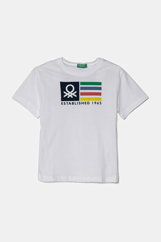 United Colors of Benetton tricou de bumbac pentru copii print alb 3I1XG10HT.P.Seasonal