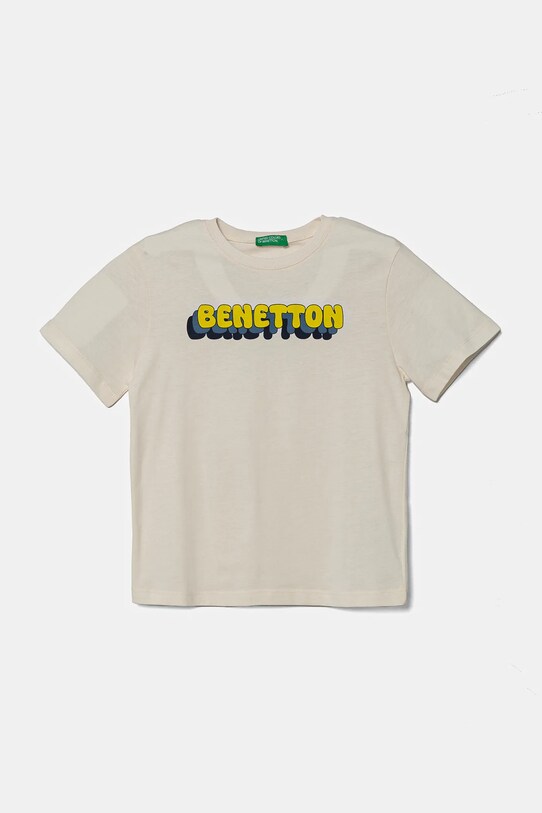 United Colors of Benetton tricou de bumbac pentru copii print bej 3I1XG10HT.P.Seasonal