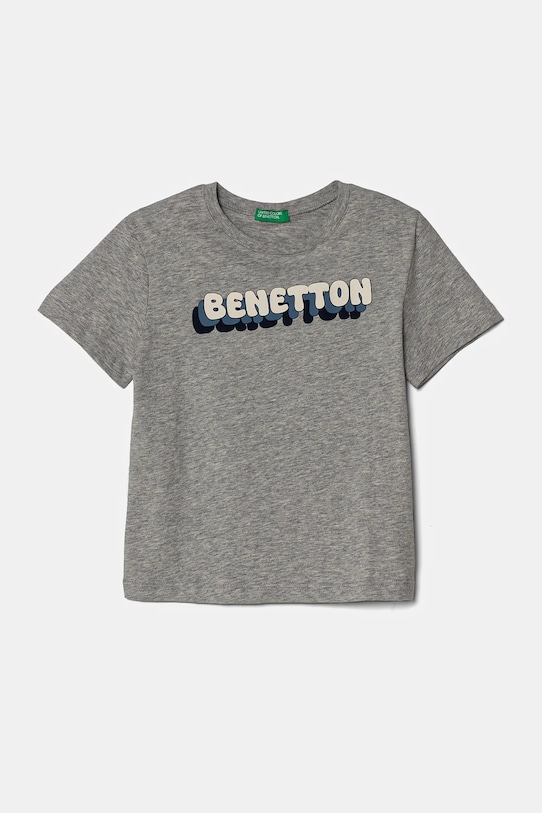Detské bavlnené tričko United Colors of Benetton bavlna sivá 3I1XG10HT.P.Seasonal