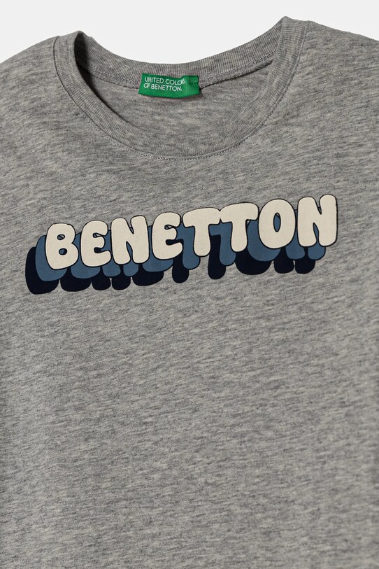 Chlapec Detské bavlnené tričko United Colors of Benetton 3I1XG10HT.P.Seasonal sivá