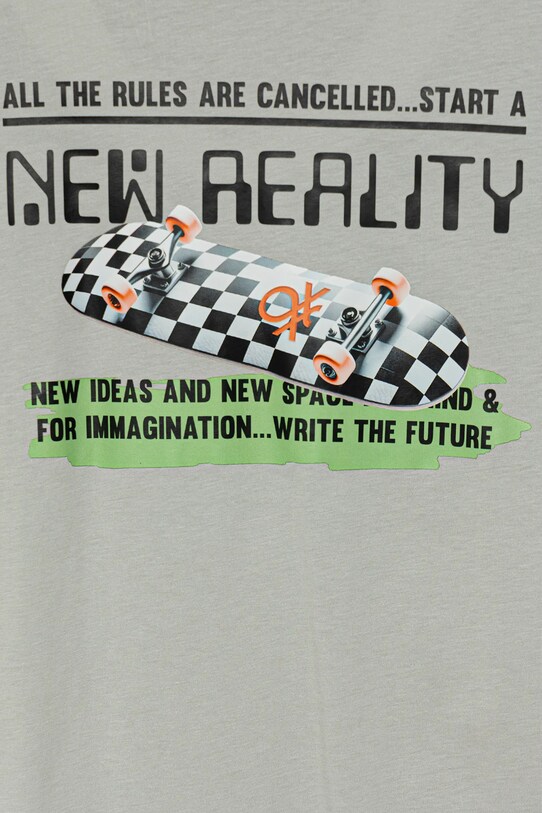 Хлопчик Дитяча бавовняна футболка United Colors of Benetton 35RYC10NC.G.Seasonal сірий