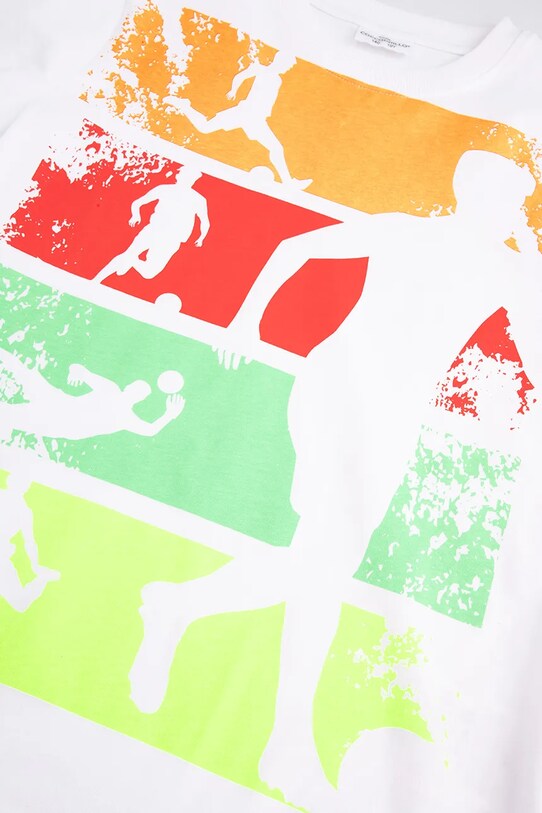 Dječja pamučna majica kratkih rukava Coccodrillo bijela WC5143201VBA