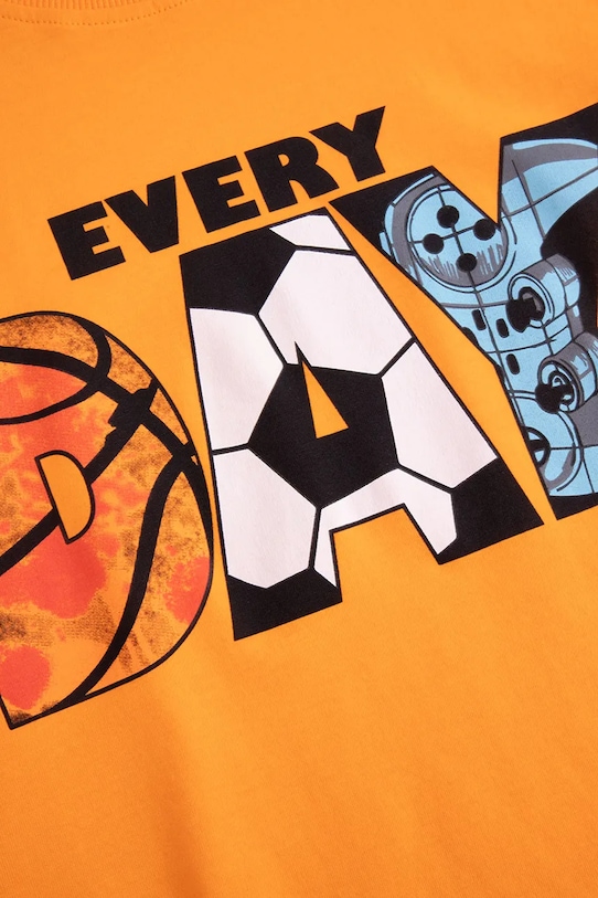 Coccodrillo t-shirt bawełniany dziecięcy pomarańczowy WC5143204VBA