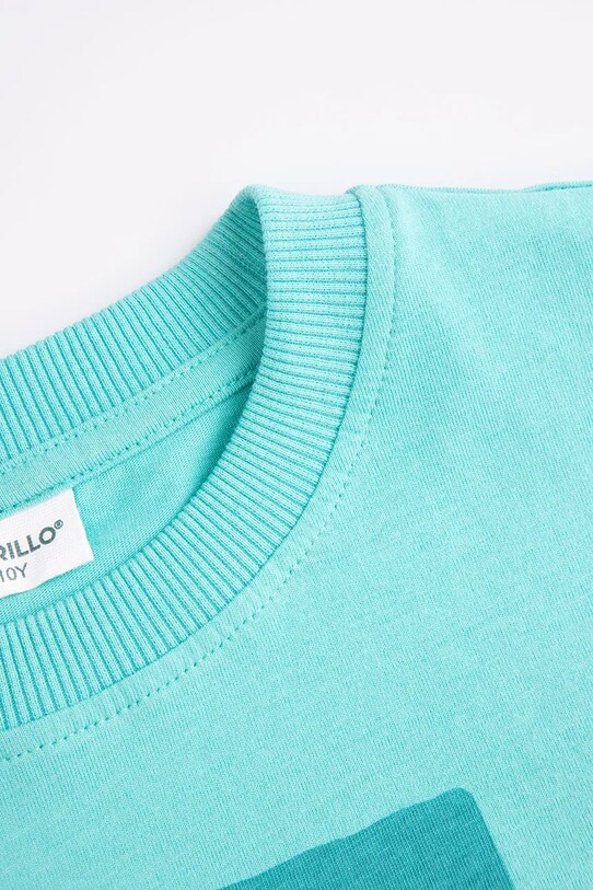 Dječaci Dječja pamučna majica kratkih rukava Coccodrillo WC5143210VBA tirkizna