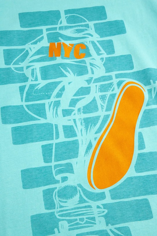 Dječja pamučna majica kratkih rukava Coccodrillo tirkizna WC5143210VBA