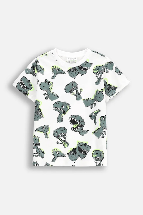 Παιδικό βαμβακερό μπλουζάκι Coccodrillo στάμπα λευκό WC5143217VBA