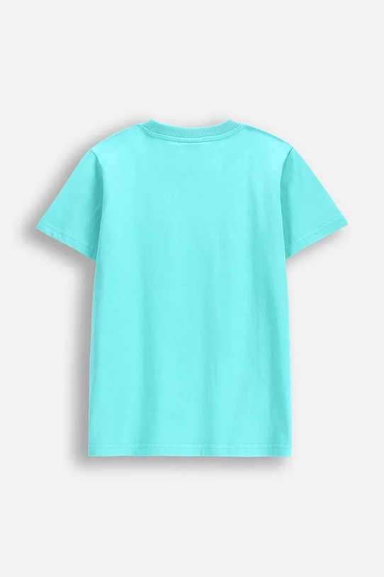 Детска памучна тениска Coccodrillo WC5143218VBA тюркоазен SS25