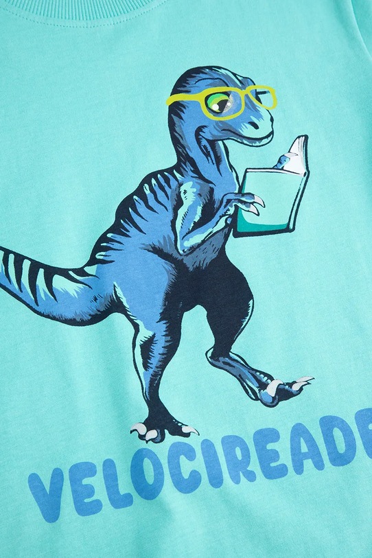 Детска памучна тениска Coccodrillo тюркоазен WC5143218VBA