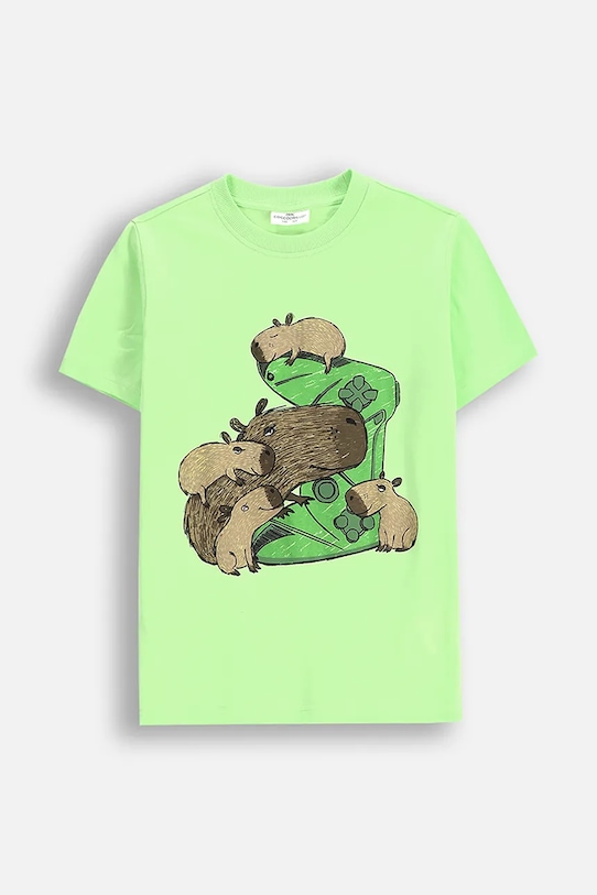 Детская хлопковая футболка Coccodrillo хлопок зелёный WC5143222VBA