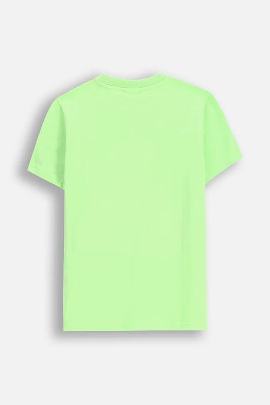 Детская хлопковая футболка Coccodrillo WC5143222VBA зелёный SS25