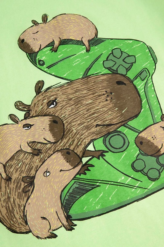 Детская хлопковая футболка Coccodrillo зелёный WC5143222VBA