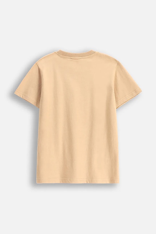 Детская хлопковая футболка Coccodrillo WC5143225VBA бежевый SS25