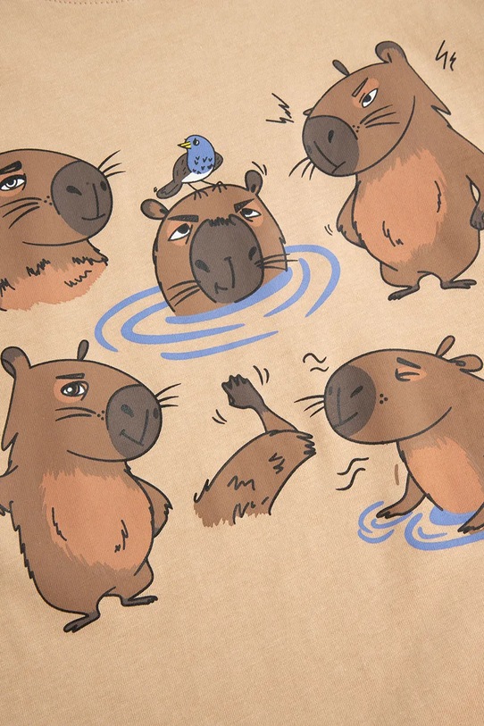 Детская хлопковая футболка Coccodrillo бежевый WC5143225VBA