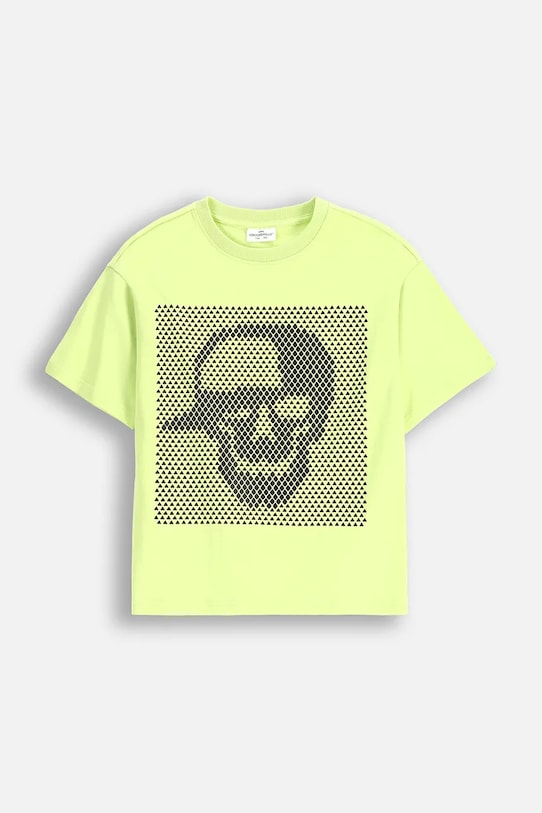 Детская хлопковая футболка Coccodrillo хлопок зелёный WC5143201SBJ