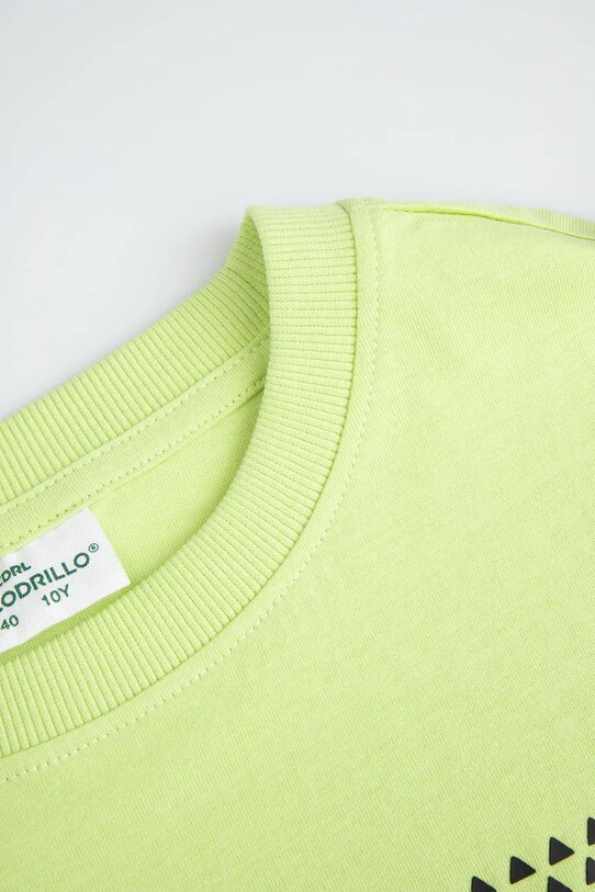 Мальчик Детская хлопковая футболка Coccodrillo WC5143201SBJ зелёный