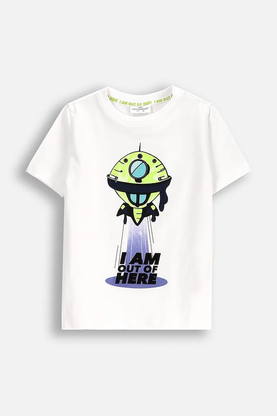 Coccodrillo tricou de bumbac pentru copii print alb WC5143202CBK