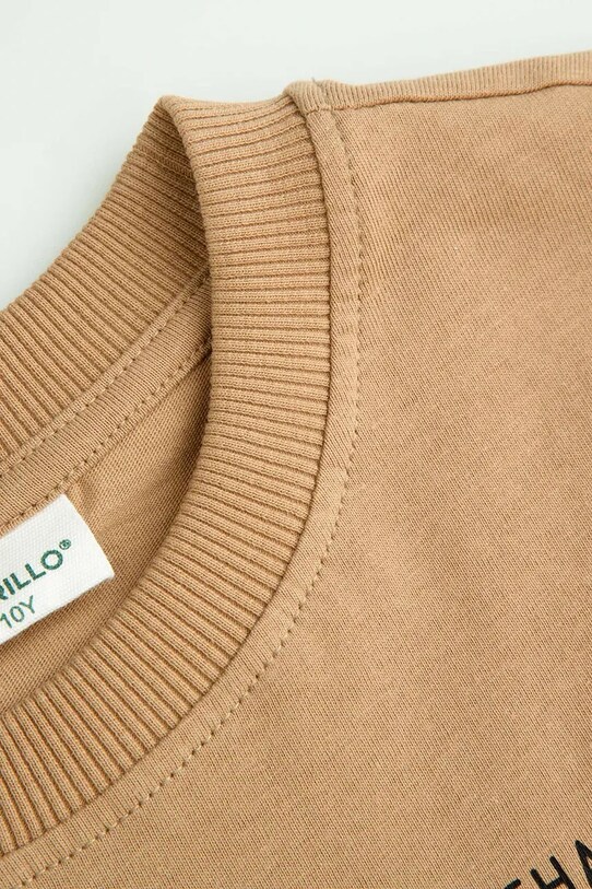 Мальчик Детская хлопковая футболка Coccodrillo WC5143202MBJ бежевый