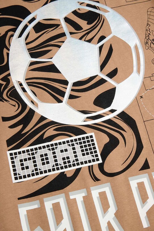 Детская хлопковая футболка Coccodrillo бежевый WC5143202MBJ