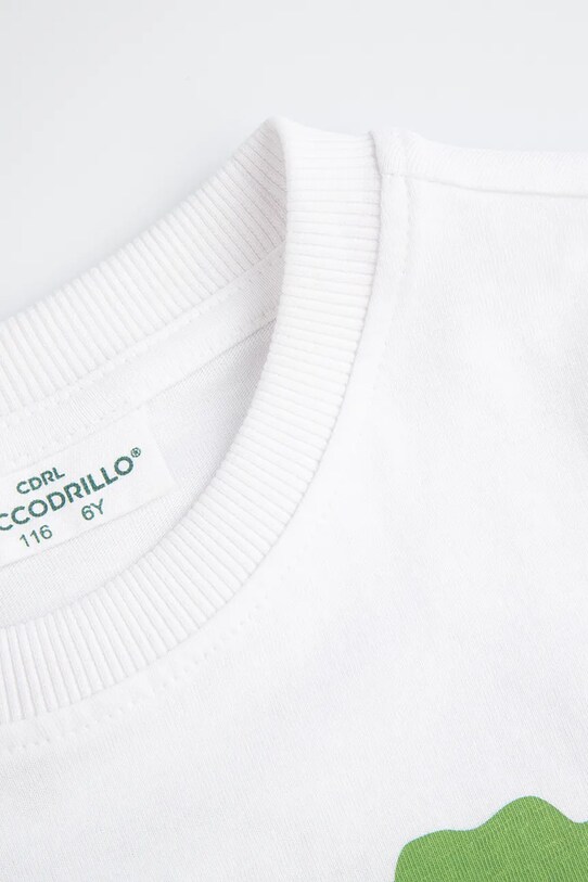 Хлопчик Дитяча бавовняна футболка Coccodrillo WC5143201MBK білий